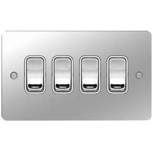 10AX 4 G 2 WAY WALL SW POLISHED STEEL WH