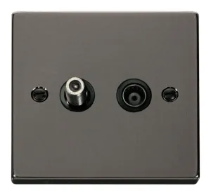 1 Gang Satellite & Coaxial Socket Outlet - Black