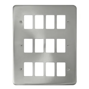 12 Gang GridPro Frontplate - Satin Chrome