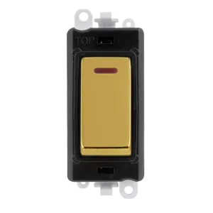 20AX Double Pole Switch With LED Module - Black -