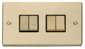 4 Gang 2 Way 'Ingot' 10AX Switch - Black