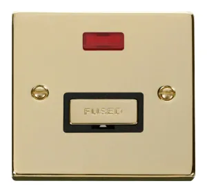 13A Fused 'Ingot' Connection Unit With Neon - Blac