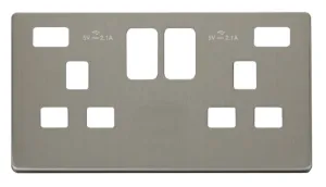 13A 2 Gang Switched Socket With Twin 2.1A USB Char