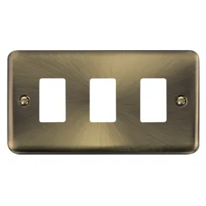 3 Gang GridPro Frontplate - Antique Brass