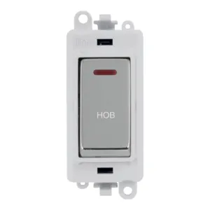 20AX Double Pole Switch With LED Module - Polar Wh