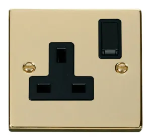 1 Gang 13A DP Switched Socket Outlet - Black