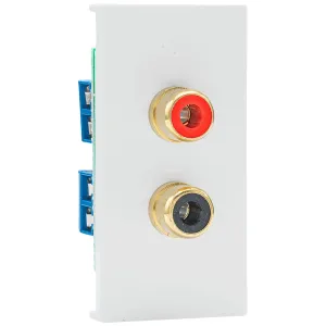 EURO MODULE RCA X 2 OUTLET, WHITE