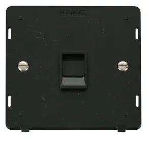 Single RJ11 Socket Outlet Insert - Black
