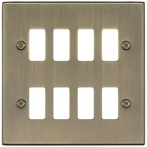 8G Grid Faceplate - Antique Brass