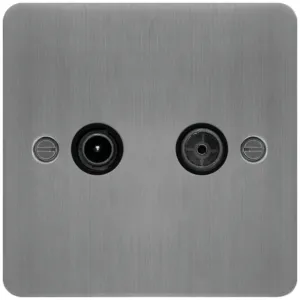 TV&FM/DAB OUTLET BRUSHED STEEL BLACK