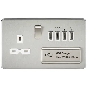 13A Switched Socket with Quad USB-A (5V DC 5.1A sh
