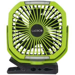 RECHARGABLE MAGNETIC CLAMP FAN LIGHT WITH POWERBAN