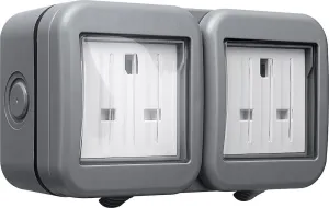 IP55 WEATHERPROOF DOUBLE UNSWITCHED 13A POWER SOCK