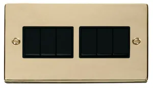 6 Gang 2 Way 10AX Switch - Black