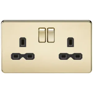 13A 2G DP Switched Socket with Twin Earths - Polis