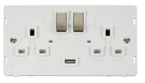 13A 2G Ingot Switched Socket With 2.1A USB Outlet