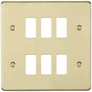 6G grid faceplate - brushed brass