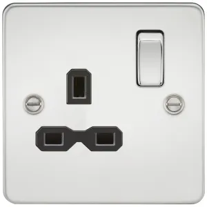 13A 1G DP Switched Socket - Polished Chrome with B