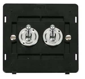10AX 2 Gang 2 Way Toggle Switch Insert - Chrome