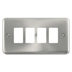 4 Gang GridPro Frontplate - Satin Chrome