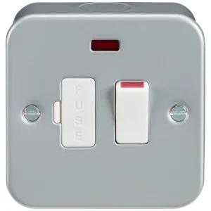 Metal Clad 13A Switched Fused Spur Unit with Neon