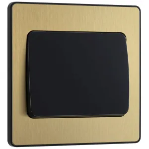 EVOLVE BRUSHED BRASS (BLACK) SINGLE LIGHT SWITCH,