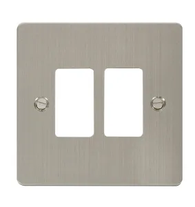 2 Gang GridPro Frontplate - Stainless Steel
