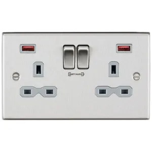 13A 2G DP Switched Socket with Dual USB A+A (18W F