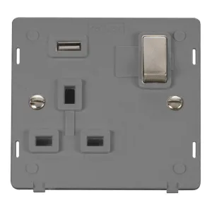 13A Ingot 1 Gang Switched Socket Outlet With Singl
