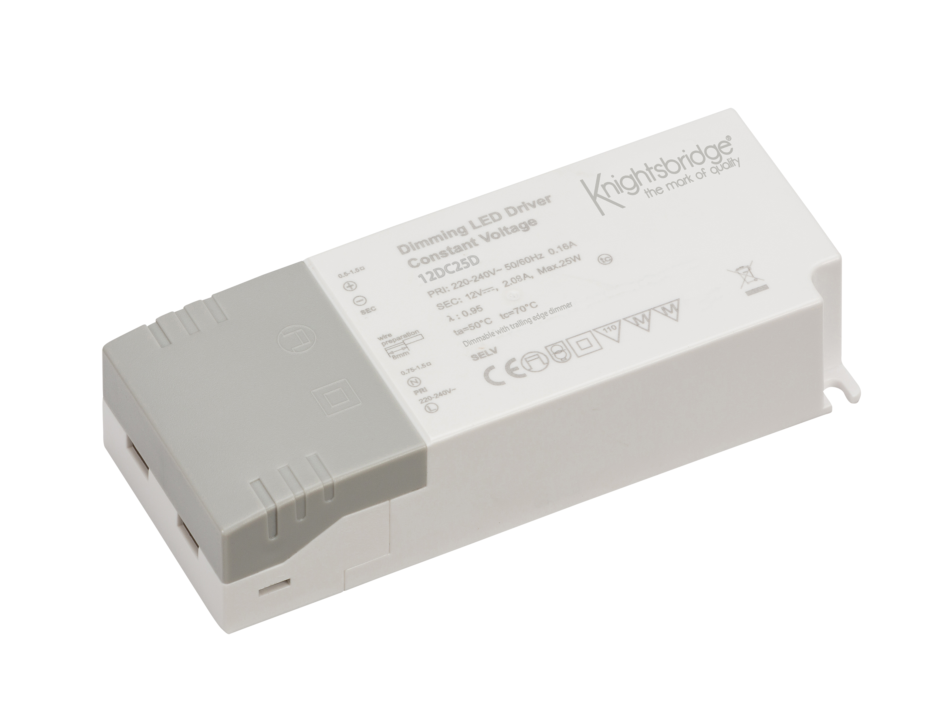 IP20 12V 25W DC Dimmable LED Driver - Constant Vol