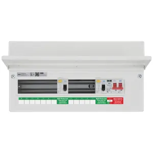 CONSUMER UNIT 19 MOD 12 WAY UNPOPULATED WITH 2 X 1