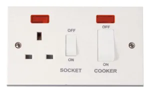 Polar - 50A Cooker Control Unit With Neons - White