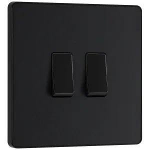 EVOLVE MATT BLACK (BLACK) DOUBLE LIGHT SWITCH, 20A