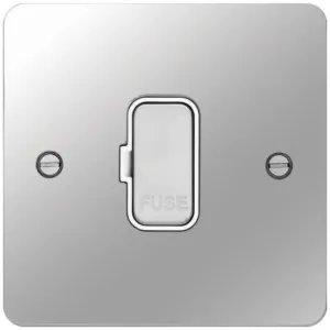 FCU UNSWITCHED POLISHED STEEL WHITE