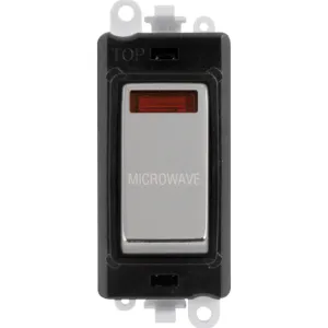 20AX Double Pole Switch With Neon Module - Black -