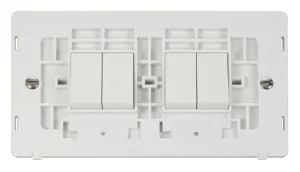 10AX 4 Gang (2 x 2) 2 Way Switch Insert - White