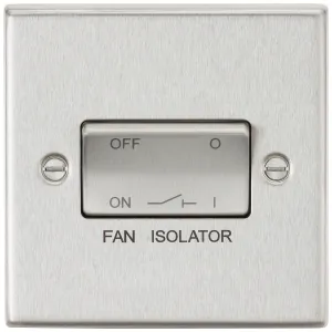 10A Fan Isolator Switch - Brushed Chrome