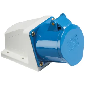 240V IP44 32A Angled Surface Mount Socket 2P+E