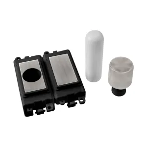 2 Module Dimmer Mounting Kit - Black - Stainless S