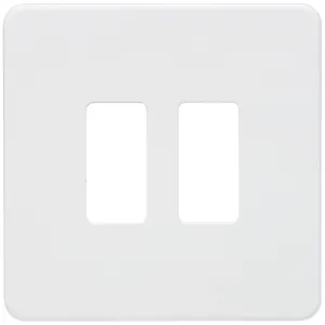 Screwless 2G grid faceplate - matt white