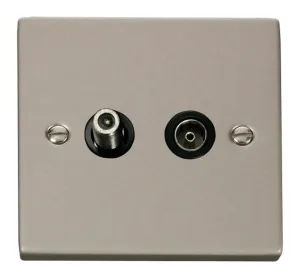 1 Gang Satellite & Coaxial Socket Outlet - Black