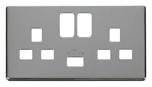 13A 2G Switched Socket With 2.1A USB Charger Cover