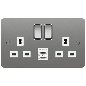 13A 2G DP Sw.Socket USB C+C PD BSW Flat