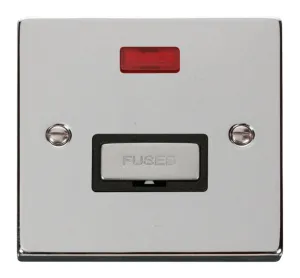 13A Fused 'Ingot' Connection Unit With Neon - Blac