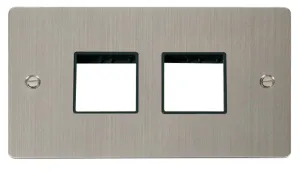 2 Gang Plate (2+2) Switch Aperture  - Black