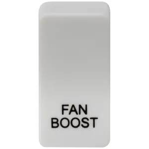 Switch cover marked "FAN BOOST" - White