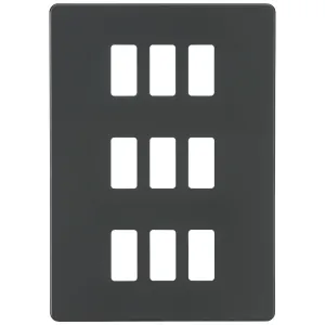 Screwless 9G grid faceplate - anthracite