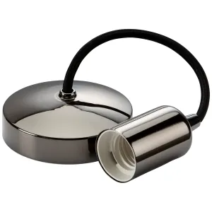 6" E27 Contemporary Pendant Set - Black Nickel