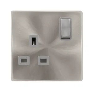 13A INGOT 1 GANG DP SWITCHED SOCKET - BRUSHED STEE