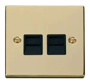 Twin Telephone Socket Outlet Master - Black